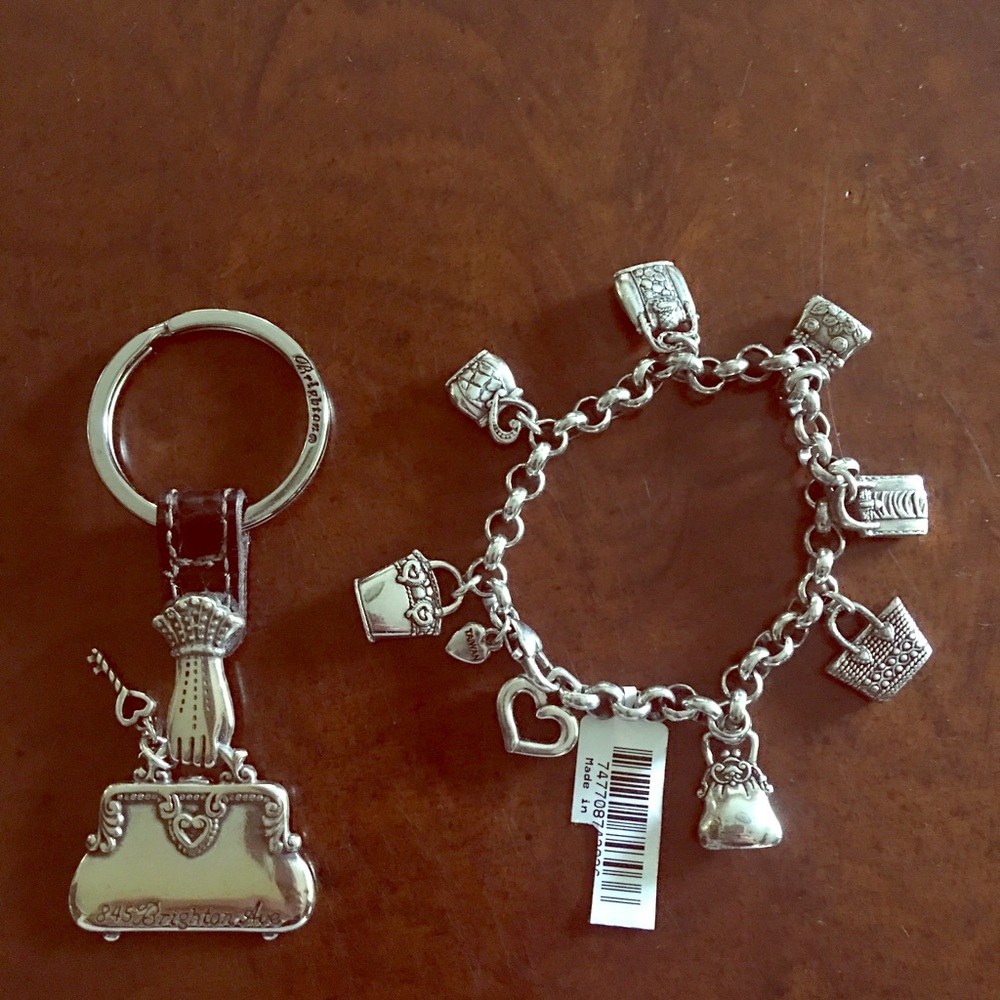 Brighton Lot Handbag Charm Bracelet & Keychain